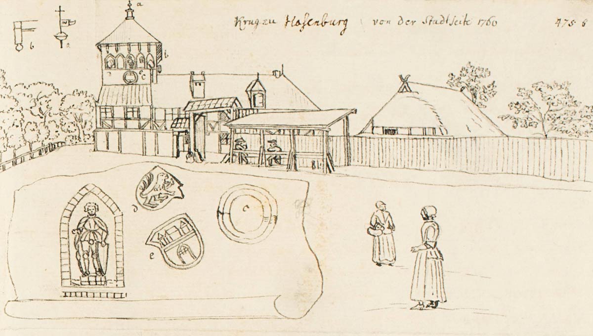 Zeichnung von der Hasenburg aus dem Jahr 1760