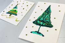 selbst gestaltete Weihnachtskarte mit Tannenbaum