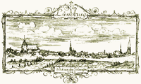 Stadtansicht Lüneburg 1945, Blick von Westen