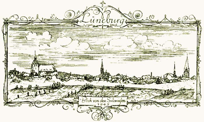 Stadtansicht Lüneburg 1945, groß