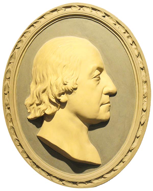 oval gerahmtes Profilrelief von Friedrich Ernst von Bülow, groß