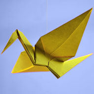 Kranich aus Origamipapier