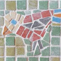 Vogel aus bunten Mosaiksteinen