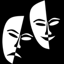 Theatermasken schwarz-weiß